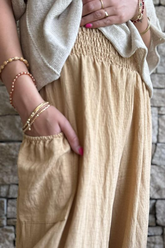 Basso Shirring Balloon Pant Sand 